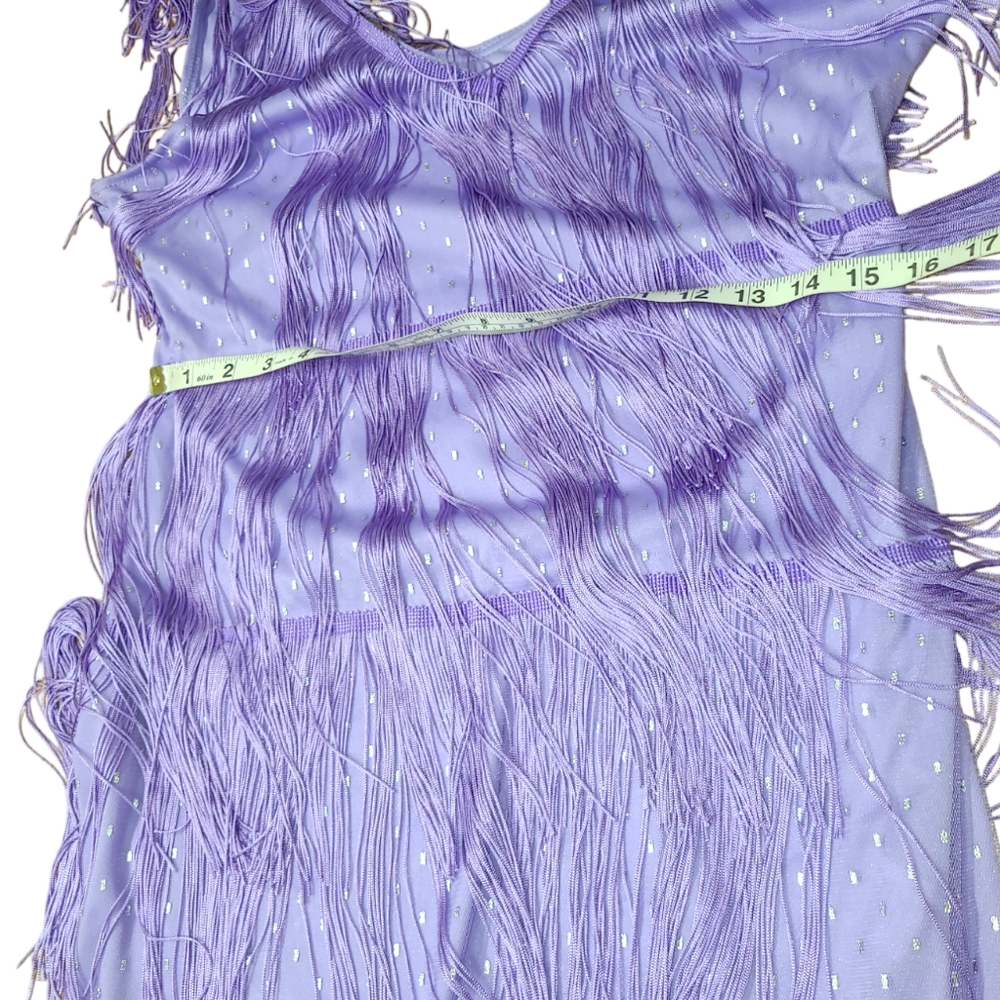 Elegant Purple Fringe Dress - Picture 10 of 13